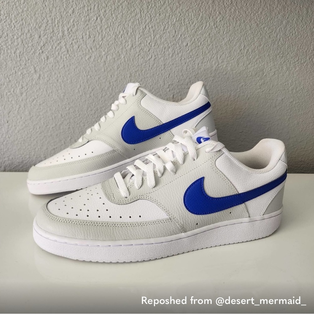 Nike Court Vision Low White, Grey and Blue Sneakers